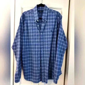 Polo Ralph Lauren | Men's | blue plaid | long sleeve  button down |shirt | sz XL